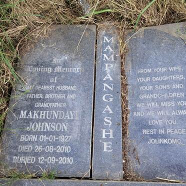 MAMPANGASHE Makhunday Johnson 1927-2010