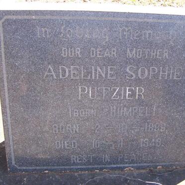 PUTZIER Adeline Sophie nee HUMPEL 1886-1949
