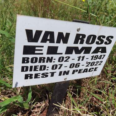 ROSS Elma, van 1947-2022