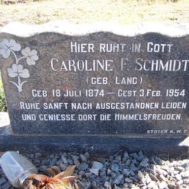 SCHMIDT Caroline F. nee LANG 1874-1954