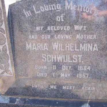 SCHWULST Maria Wilhelmina 1884-1957