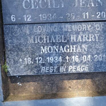 MONAGHAN Michael Harry 1934-2016