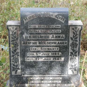 MOLDENHAUER Wilhelmine Anna Alwine nee SCHWARTZ 1884-1945