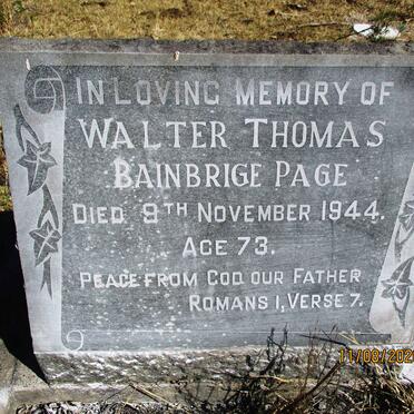 PAGE Walter Thomas Bainbrige -1944
