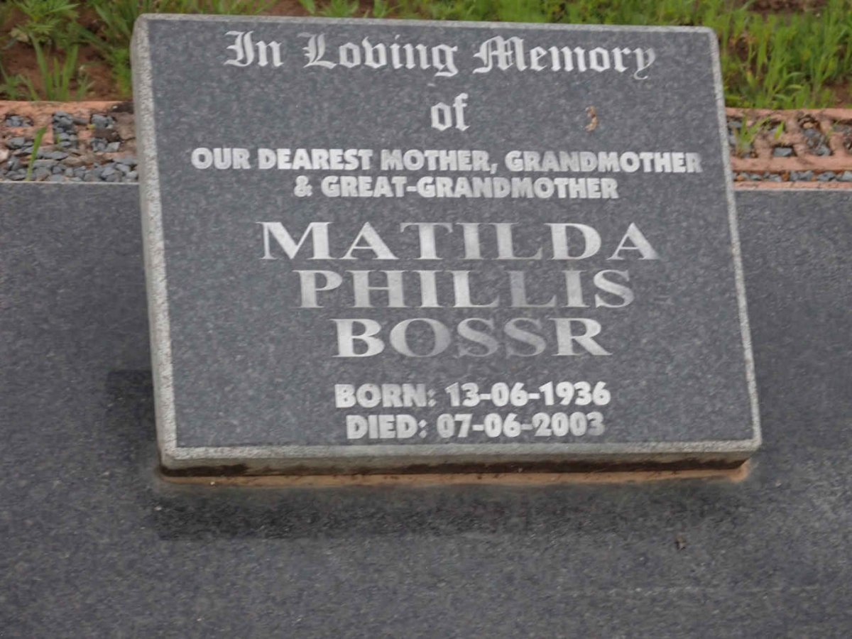 BOSSR Mathilda Phillis 1936-2003