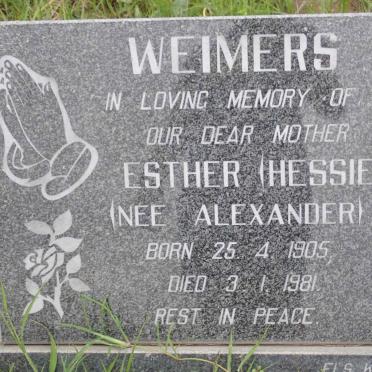 WEIMERS Esther nee ALEXANEDER 1905-1981