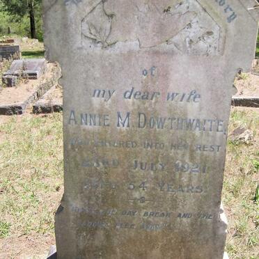 DOWTHWAITE Annie M. -1921