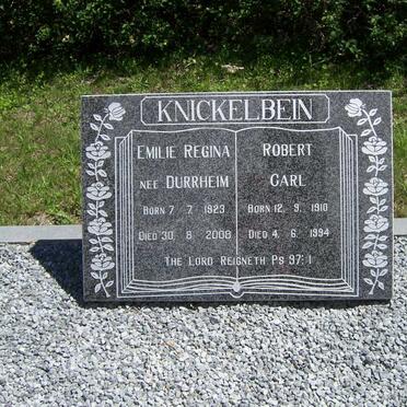 KNICKELBEIN Robert Carl 1910-1994 &amp; Emilie Regina DURRHEIM 1923-2008