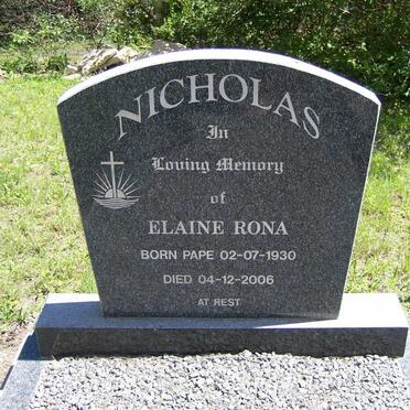 NICOLAS Elaine Rona nee PAPE 1930-2006