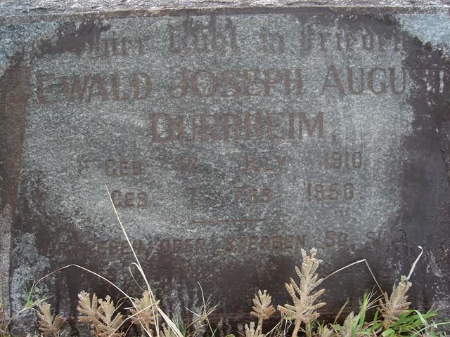 DURRHEIM Ewald Joseph August 1910-1950