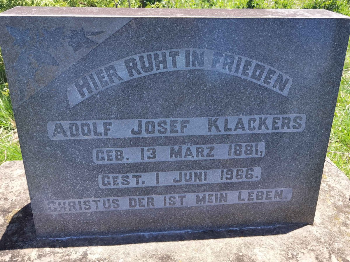 KLACKERS Adolf Josef 1881-1966