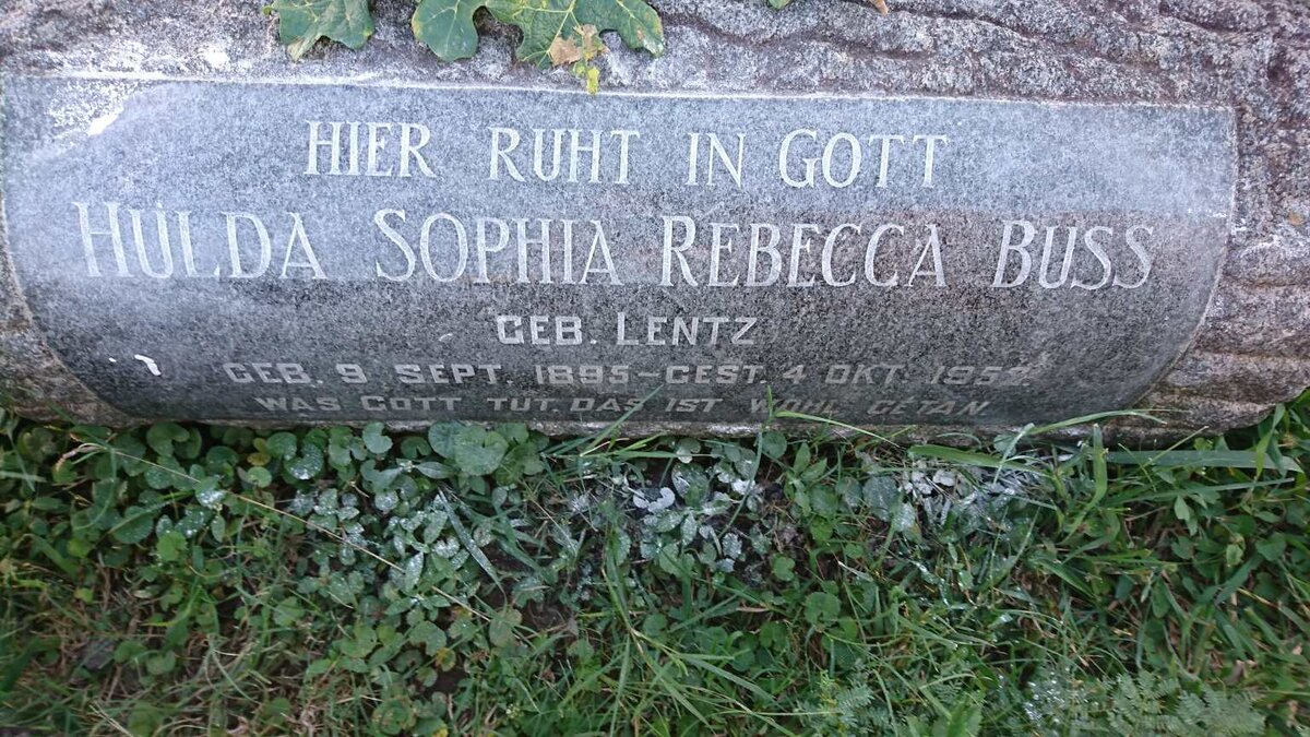 BUSS Hulda Sophia Rebecca nee LENTZ 1895-1952