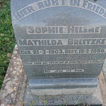 BREETZKE Sophie Helene Mathilda 1903-1950