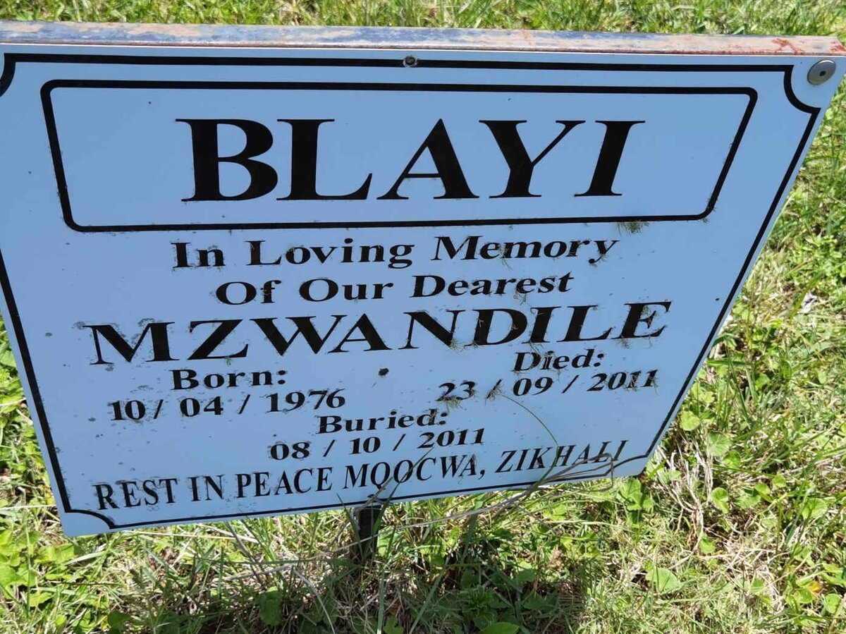 BLAYI Mzwandile 1976-2011