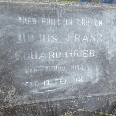 GRIEB Julius Franz Eduard 1894-1961