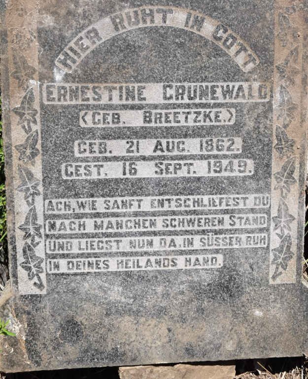 GRUNEWALD Ernestine nee BREETZKE 1862-1949