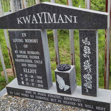 KWAYIMANI Elliot 1959-2018