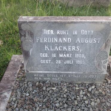 KLACKERS Ferdinand August 1909-1965