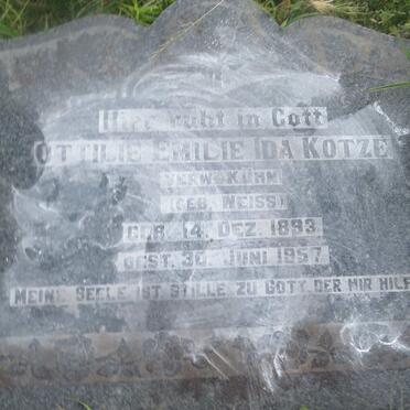 KOTZE Ottilie Emilie Ida verw. KUHN nee WEISS 1893-1957