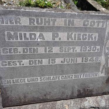 KIECK Milda P. 1930-1948