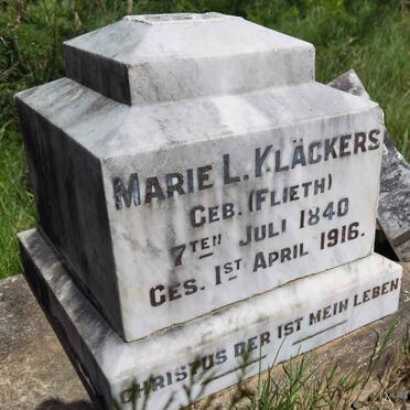 KLACKERS Marie L. nee FLIETH 1840-1916