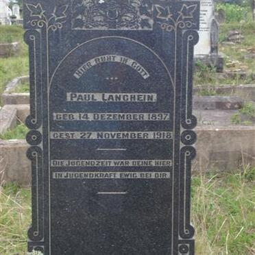 LANGHEIN Paul 1897-1918