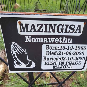 MAZINGISA Nomawethu 1966-2020