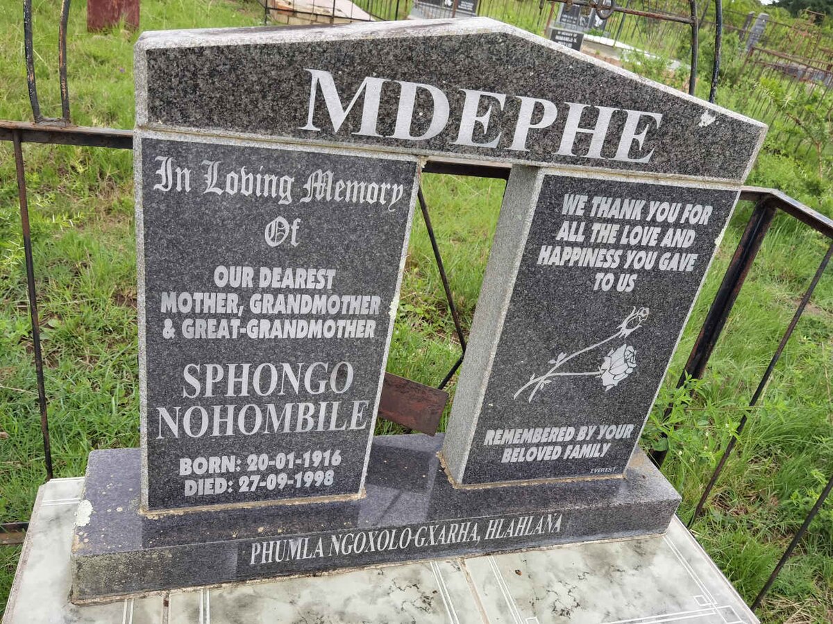 MDEPHE Sphongo Nohombile 1916-1998