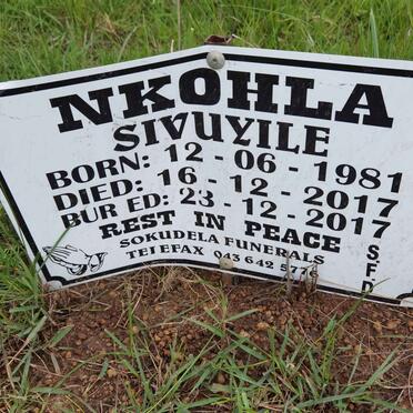NKOHLA Sivuyile 1981-2017