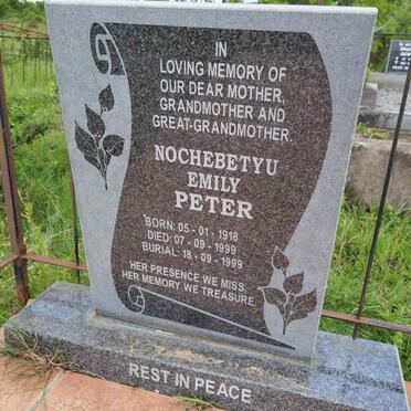 PETER Nochebetyu Emily 1918-1999