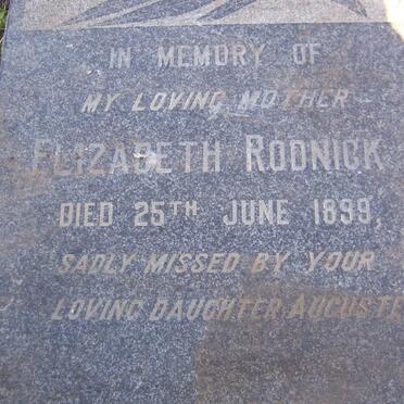 RODNICK Elizabeth -1899