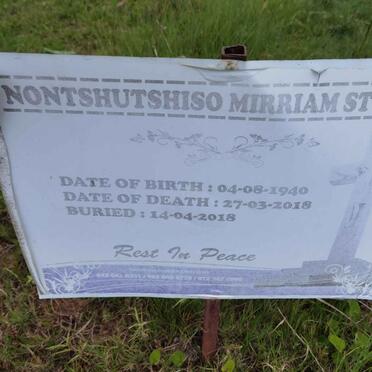 STOFILE Nontshutshiso Mirriam 1940-2018