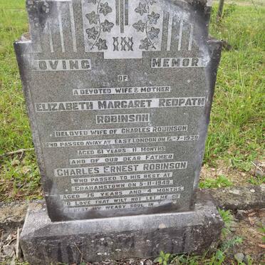 ROBINSON Charles Ernest -1949 &amp; Elizabeth Margaret Redpath -1939