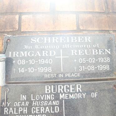 SCHREIBER Reuben 1938-1998 &amp; Irmgard 1940-1998