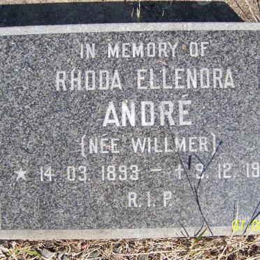 ANDRE Rhoda Ellenora nee WILLMER 1893-1980