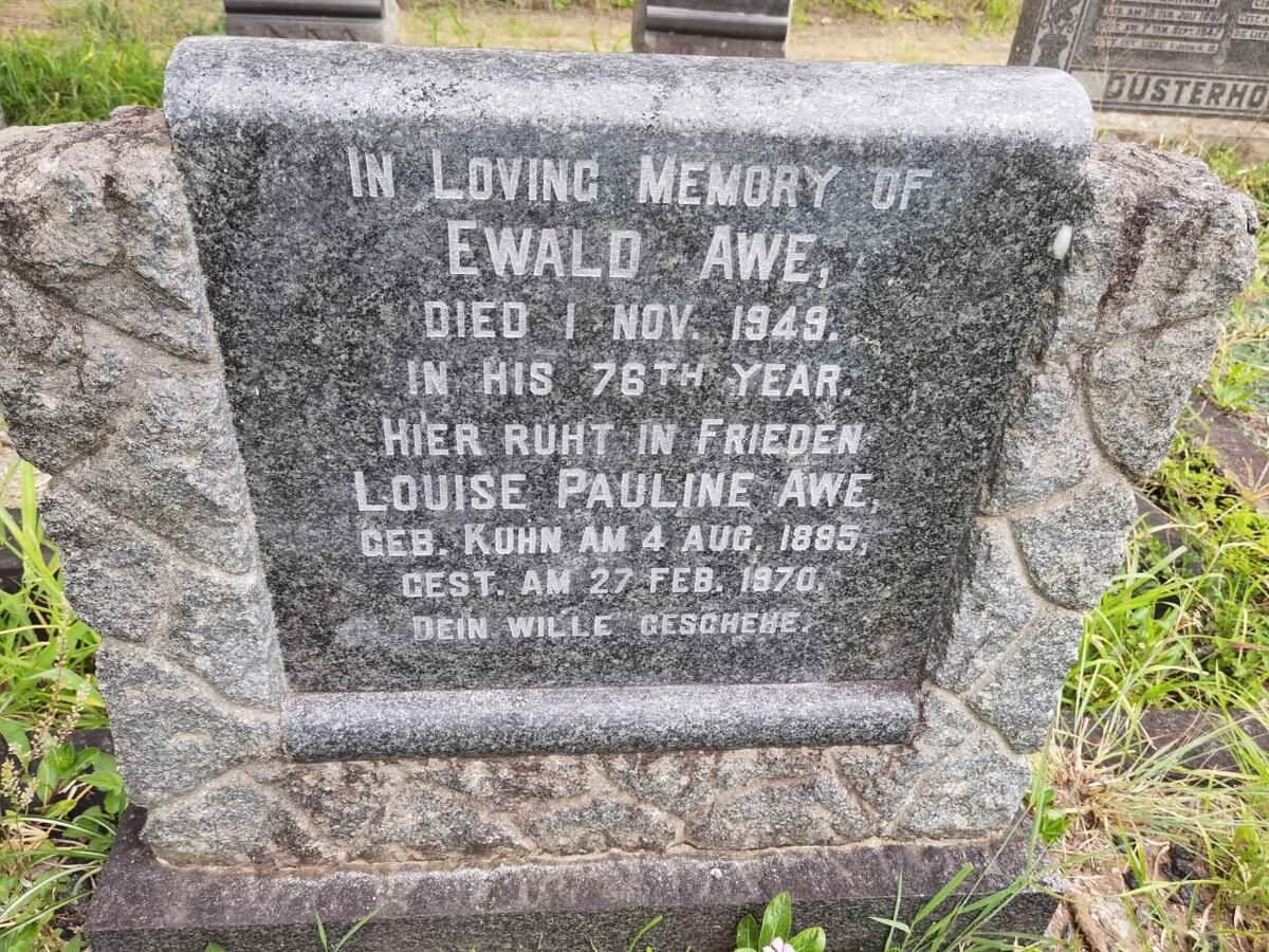 AWE Ewald -1949 &amp; Louise Pauline KUHN 1895-1970