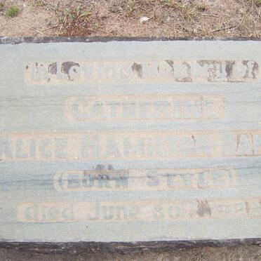 BAKER Catherine Alice Hamilton nee STYLE -1928