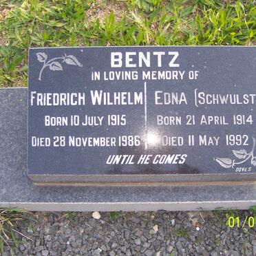 BENTZ Friedrich Wilhelm 1915-1986 &amp; Edna SCHWULST 1914-1992