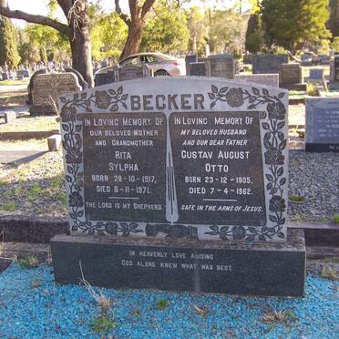 BECKER Gustav August Otto 1905-1962 &amp; Rita Sylpha 1917-1971