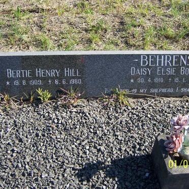 BEHRENS Bertie Henry Hill 1909-1980 &amp; Daisy Elsie BOTHA 1910-2000