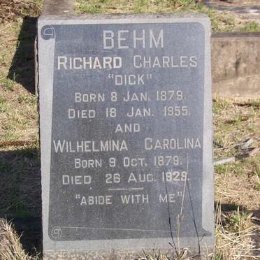 BEHM Richard Charles 1879-1955 &amp; Wilhelmina Carolina 1879-1929