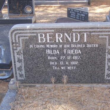 BERNDT Hilda Frieda 1917-1982