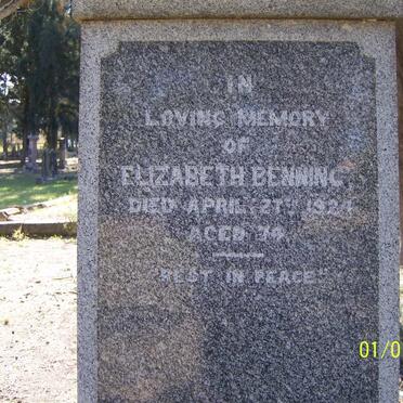 BENNING Elizabeth -1924 