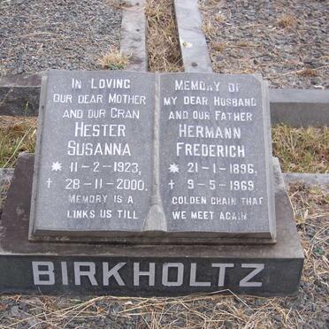 BIRKHOLTZ Hermann Fredrich 1896-1969 &amp; Hester Susanna 1923-2000