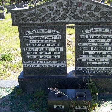 BOY Ernst Albert 1893-1972 &amp; Minnie Frances -1948