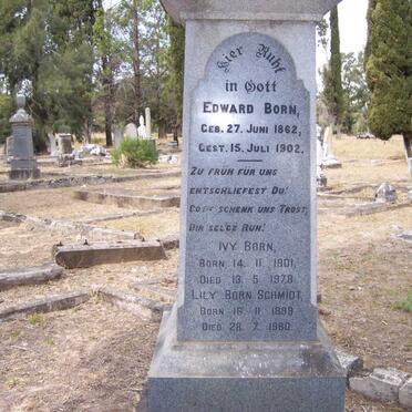 BORN Edward 1862-1902 :: BORN Ivy 1901-1978 :: SCHMIDT Lily Born 1899-1980