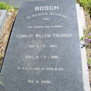 BOSCH Edwaldt Willem Fredrick 1947-1980
