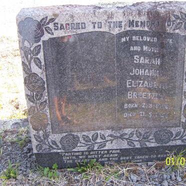 BREETZKE Sarah Johanna Elizabeth 1896-1955