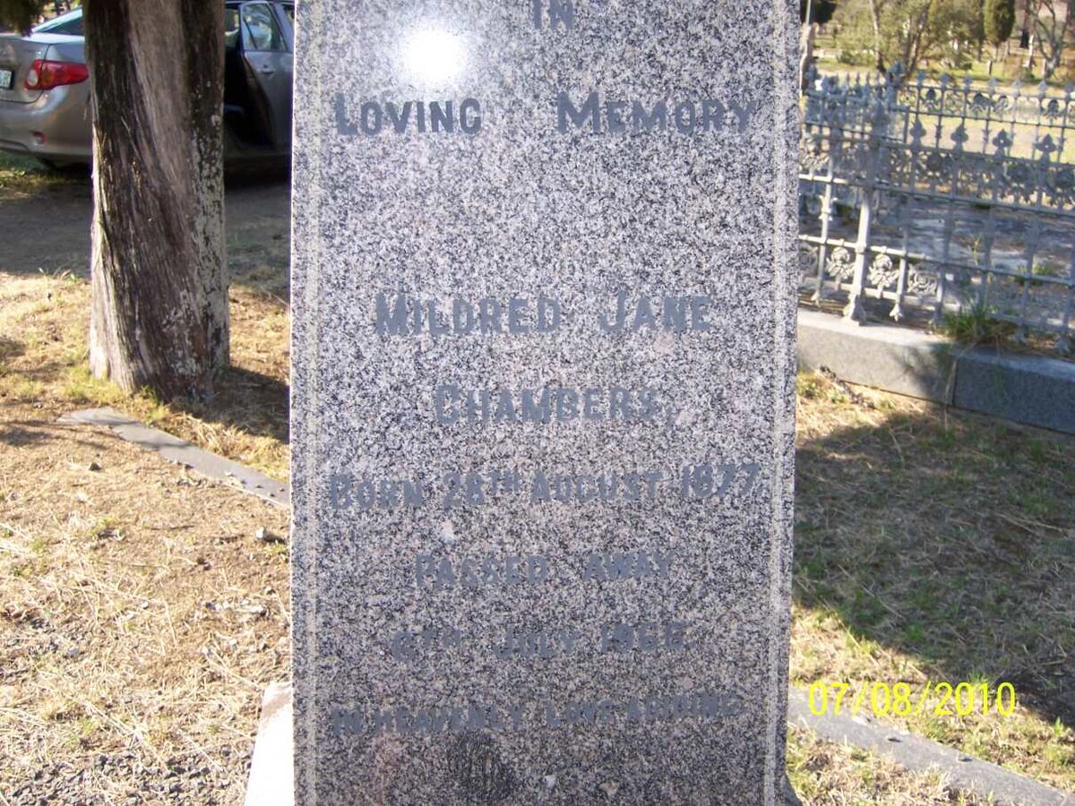 CHAMBERS Mildred Jane 1877-1966