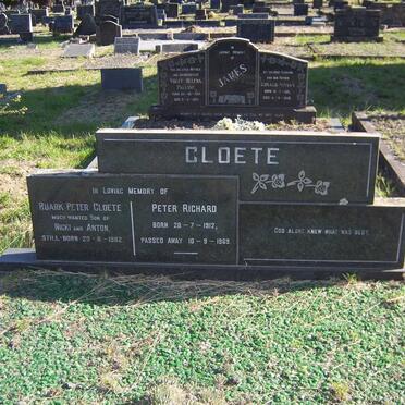 CLOETE Peter Richard 1912-1969 :: CLOETE Ruark Peter 1982-1982